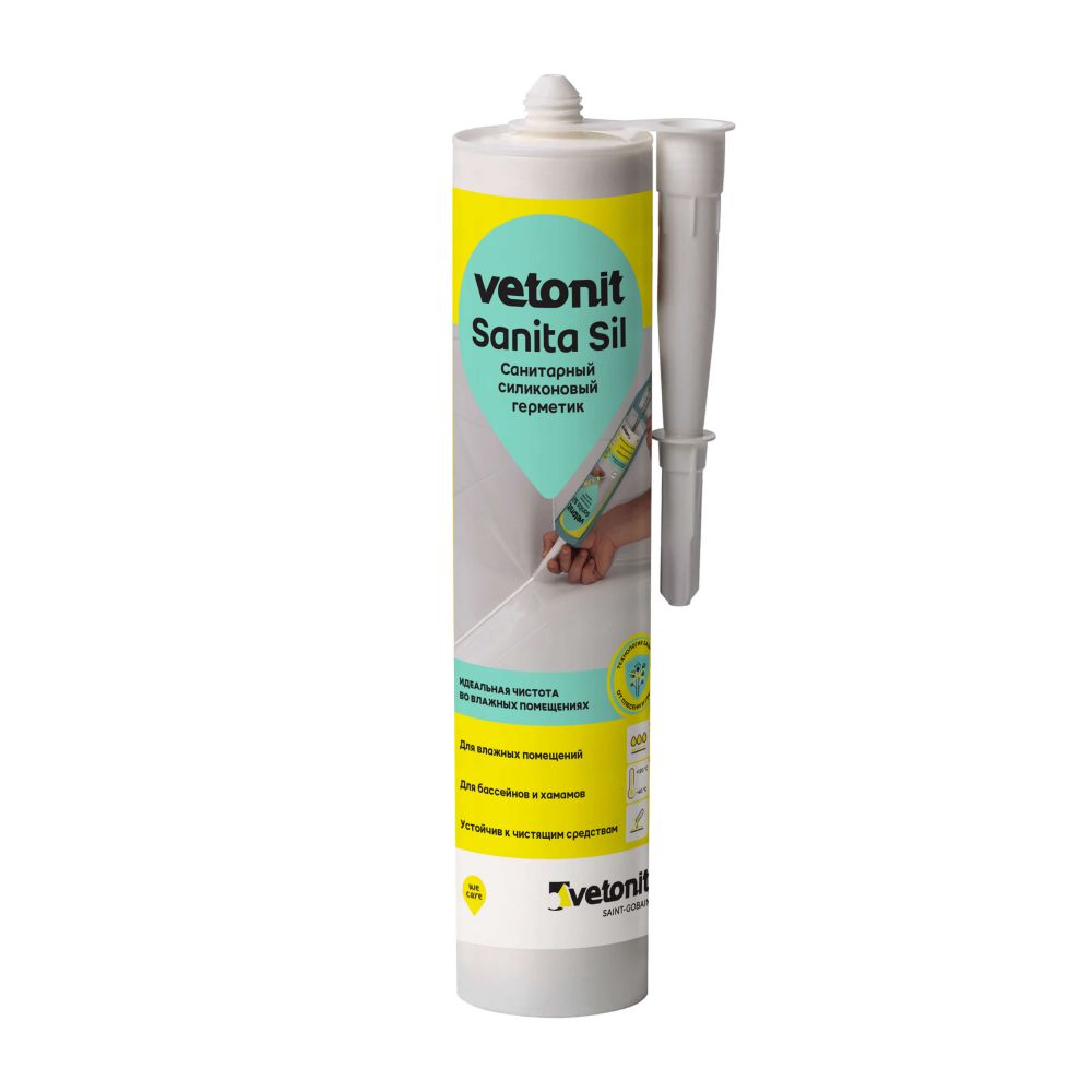 Vetonit sanita sil white 280 ml - санитарный силиконовый герметик